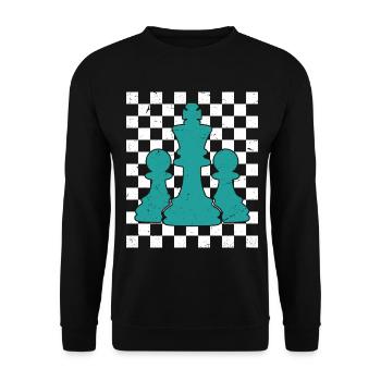 Chess Retro Vintage - Unisex Pullover - Schwarz - Vorne - Alina (178cm) & Michal (187cm)
