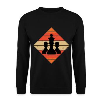 Échecs rétro vintage - Sweat-shirt Unisexe - noir - Devant - Alina (178cm) & Michal (187cm)
