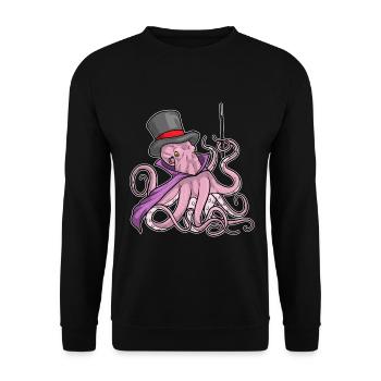 Octopus Wizard Wand - Unisex Sweatshirt - black - Front - Alina (178cm) & Michal (187cm)
