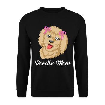 Mignon Caniche Doodle avec arcs Golden Doodle Mom - Sweat-shirt Unisexe - noir - Devant - Alina (178cm) & Michal (187cm)