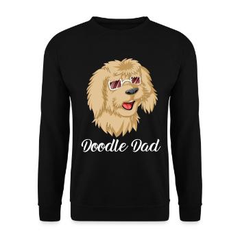 Doodle Dad with Sunglasses - Unisex Sweatshirt - black - Front - Alina (178cm) & Michal (187cm)