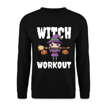WITCH WORKOUT - WITCH HALLOWEEN - Unisex Sweatshirt - black - Front - Alina (178cm) & Michal (187cm)