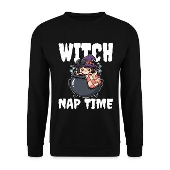 WITCH NAP TIME - WITCH HALLOWEEN - Unisex Sweatshirt - black - Front - Alina (178cm) & Michal (187cm)
