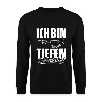 I AM DEEPLY RELAXED DIVING DIVER SAYING - Unisex Sweatshirt - black - Front - Alina (178cm) & Michal (187cm)
