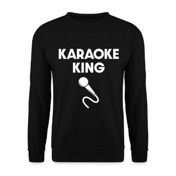 Karaoke King Mikrofon - Unisex Pullover - Schwarz - Vorne - Alina (178cm) & Michal (187cm)