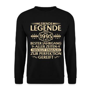 30th birthday - Living legend since 1995 - Unisex Sweatshirt - black - Front - Alina (178cm) & Michal (187cm)