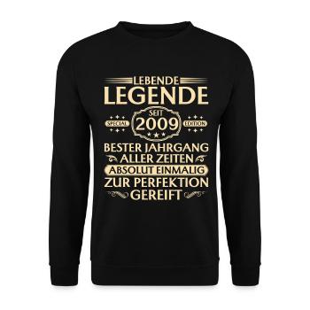 16th birthday - Living legend since 2009 - Unisex Sweatshirt - black - Front - Alina (178cm) & Michal (187cm)