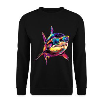 requin requin tigre requin plongeur requins mignons grand requin blanc - Sweat-shirt Unisexe - noir - Devant - Alina (178cm) & Michal (187cm)