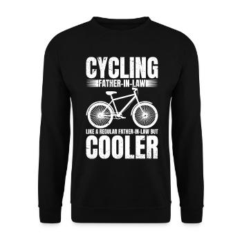 Cycling Father-in-law Bike Rider Cyclist - Unisex Pullover - Schwarz - Vorne - Alina (178cm) & Michal (187cm)