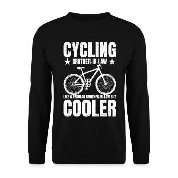 Cycling Brother-in-law Bike Rider Cyclist - Unisex Pullover - Schwarz - Vorne - Alina (178cm) & Michal (187cm)