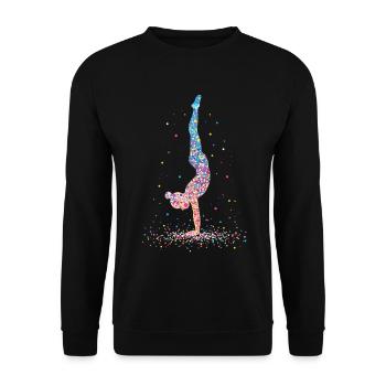 Gymnastics Gymnastastik Acrobatics – Silhouette - Unisex Sweatshirt - black - Front - Alina (178cm) & Michal (187cm)