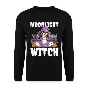 MOONLIGHT WITCH - WITCH HALLOWEEN - Unisex Sweatshirt - black - Front - Alina (178cm) & Michal (187cm)