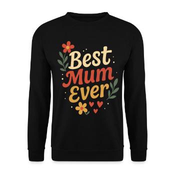 Design Mère Parfaite avec Fleurs et Cœurs - Sweat-shirt Unisexe - noir - Devant - Alina (178cm) & Michal (187cm)