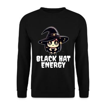 BLACK HAT ENERGY - SORCIÈRE HALLOWEEN - Sweat-shirt Unisexe - noir - Devant - Alina (178cm) & Michal (187cm)