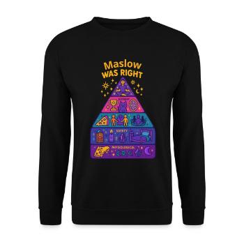 Maslow avait raison - Sweat-shirt Unisexe - noir - Devant - Alina (178cm) & Michal (187cm)