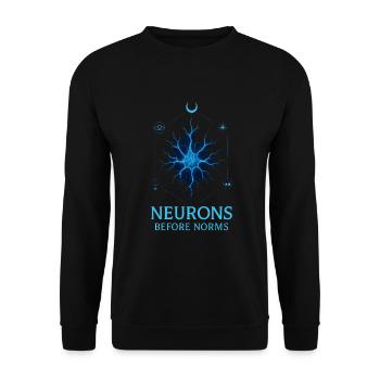 Les neurones avant les normes - Sweat-shirt Unisexe - noir - Devant - Alina (178cm) & Michal (187cm)