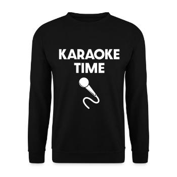 Karaoke-Zeit - Unisex Pullover - Schwarz - Vorne - Alina (178cm) & Michal (187cm)