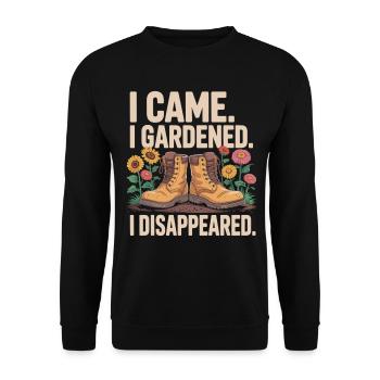 Gardening motivation with boots - Unisex Sweatshirt - black - Front - Alina (178cm) & Michal (187cm)