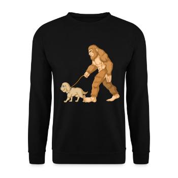 Bigfoot Marche Golden Doodle chien Illustration - Sweat-shirt Unisexe - noir - Devant - Alina (178cm) & Michal (187cm)