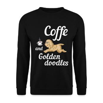 Illustration de café Golden Doodles - Sweat-shirt Unisexe - noir - Devant - Alina (178cm) & Michal (187cm)
