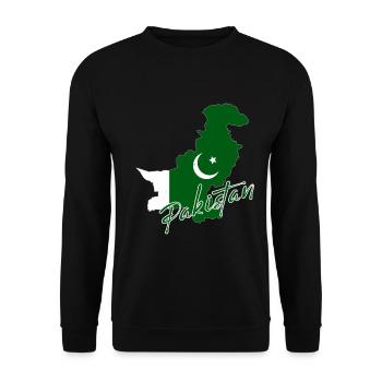 Map of Pakistan, flag of Pakistan - Unisex Sweatshirt - black - Front - Alina (178cm) & Michal (187cm)