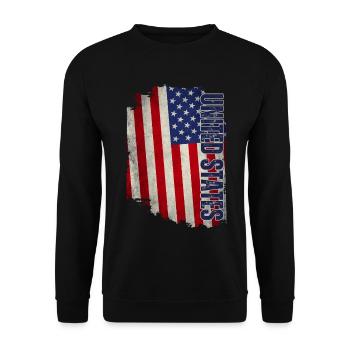 Drapeau des États-Unis, grunge vintage - Sweat-shirt Unisexe - noir - Devant - Alina (178cm) & Michal (187cm)
