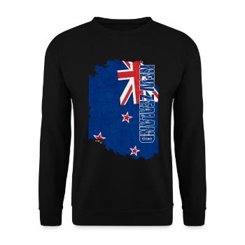Drapeau néo-zélandais, grunge vintage - Sweat-shirt Unisexe - noir - Devant - Alina (178cm) & Michal (187cm)