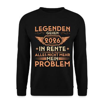 Retraités 2026 - Légende à la retraite - Sweat-shirt Unisexe - noir - Devant - Alina (178cm) & Michal (187cm)
