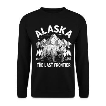 Alaska Mountain Bear Illustration - Unisex Sweatshirt - black - Front - Alina (178cm) & Michal (187cm)