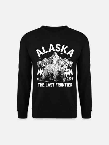Alaska Mountain Bear Illustration - Unisex Sweatshirt - black