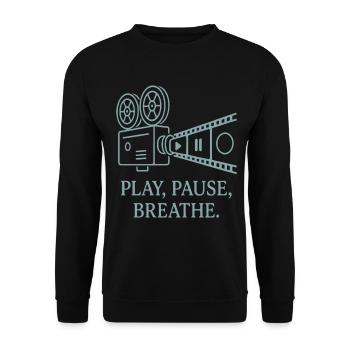 Creative film motif with slogan - Unisex Sweatshirt - black - Front - Alina (178cm) & Michal (187cm)
