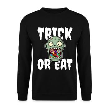 TRICK OR EAT - ZOMBIE HALLOWEEN - Sweat-shirt Unisexe - noir - Devant - Alina (178cm) & Michal (187cm)