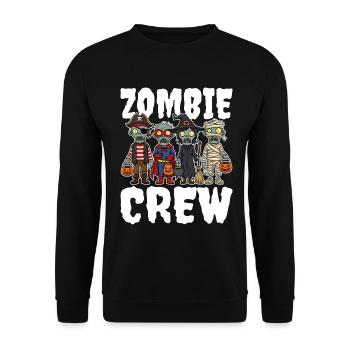 ZOMBIE CREW - ZOMBIE HALLOWEEN - Unisex Pullover - Schwarz - Vorne - Alina (178cm) & Michal (187cm)