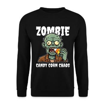 ZOMBIE CANDY CORN CHAOS - ZOMBIE HALLOWEEN - Unisex Sweatshirt - black - Front - Alina (178cm) & Michal (187cm)