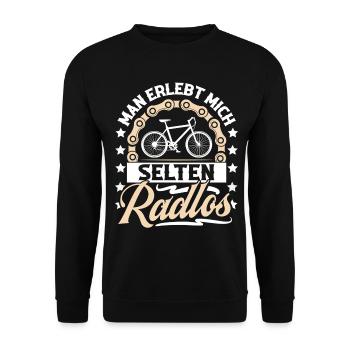 Radfahrer Mountainbike Fahrrad - Unisex Pullover - Schwarz - Vorne - Alina (178cm) & Michal (187cm)