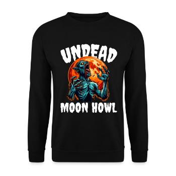HURLEMENT DE LUNE MORT-VIVANT - ZOMBIE HALLOWEEN - Sweat-shirt Unisexe - noir - Devant - Alina (178cm) & Michal (187cm)