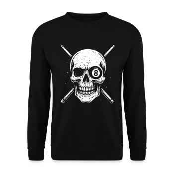 Cadeau de joueur de billard, tête de mort et boule de huit - Sweat-shirt Unisexe - noir - Devant - Alina (178cm) & Michal (187cm)