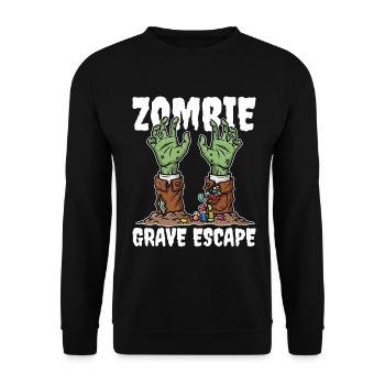 ZOMBIE_GRAVE_ESCAPE - Unisex Pullover - Schwarz - Vorne - Alina (178cm) & Michal (187cm)