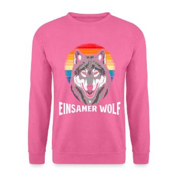 Alpha Wolf EINSAMER WOLF Kostüm Lustiges - Unisex Pullover - Pink - Vorne
