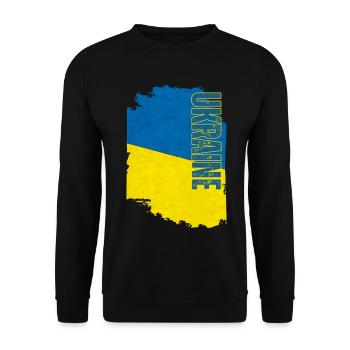 Ukrainische Flagge, Ukrainischer Stolz - Unisex Pullover - Schwarz - Vorne - Alina (178cm) & Michal (187cm)