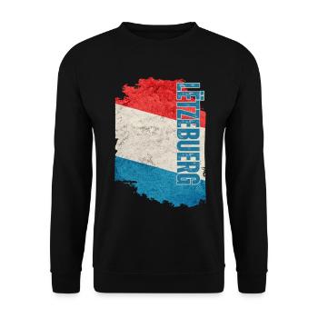 Drapeau du Luxembourg, j’adore le Luxembourg - Sweat-shirt Unisexe - noir - Devant - Alina (178cm) & Michal (187cm)