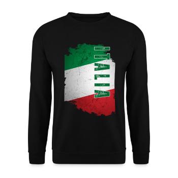 Drapeau italien, grunge vintage - Sweat-shirt Unisexe - noir - Devant - Alina (178cm) & Michal (187cm)