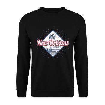 New Orleans City, Louisiana, United States, USA - Unisex Sweatshirt - black - Front - Alina (178cm) & Michal (187cm)