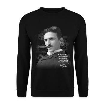 Nikola Teslà Inventor Engineering Engineering Science - Unisex Sweatshirt - black - Front - Alina (178cm) & Michal (187cm)