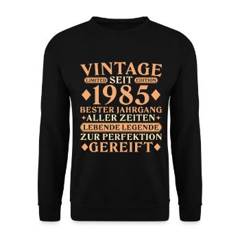 Vintage 1985 - 40th birthday - Unisex Sweatshirt - black - Front - Alina (178cm) & Michal (187cm)
