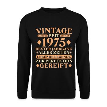Vintage 1975 - 50th birthday - Unisex Sweatshirt - black - Front - Alina (178cm) & Michal (187cm)