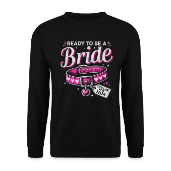 Prêt à être un collier de mariée Design bachelorette - Sweat-shirt Unisexe - noir - Devant - Alina (178cm) & Michal (187cm)