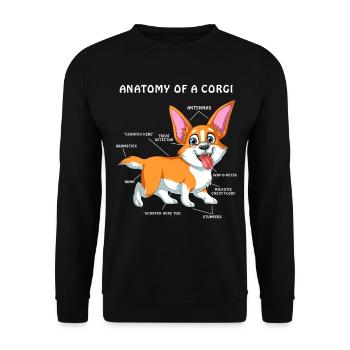 Anatomy of a Corgi – Funny Dog Lover Design - Unisex Sweatshirt - black - Front - Alina (178cm) & Michal (187cm)