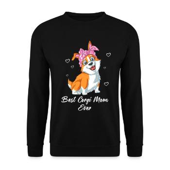 Süße Corgi Mama Statement Muttertagsgeschenk - Unisex Pullover - Schwarz - Vorne - Alina (178cm) & Michal (187cm)