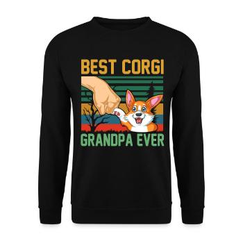Best Corgi Grandpa Ever – Funny Dog Lover Gift - Unisex Sweatshirt - black - Front - Alina (178cm) & Michal (187cm)